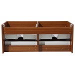 Fresca Mezzo 60" Teak Wall Hung Double Sink Modern Bathroom Cabinet