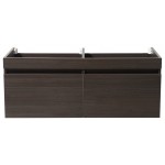 Fresca Mezzo 60" Gray Oak Wall Hung Double Sink Modern Bathroom Cabinet