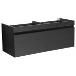 Fresca Mezzo 60" Black Wall Hung Double Sink Modern Bathroom Cabinet