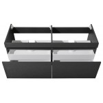 Fresca Mezzo 60" Black Wall Hung Double Sink Modern Bathroom Cabinet