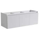 Fresca Mezzo 60" White Wall Hung Single Sink Modern Bathroom Cabinet