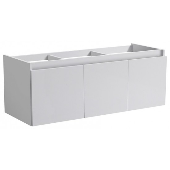 Fresca Mezzo 60" White Wall Hung Single Sink Modern Bathroom Cabinet