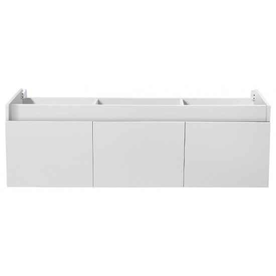 Fresca Mezzo 60" White Wall Hung Single Sink Modern Bathroom Cabinet