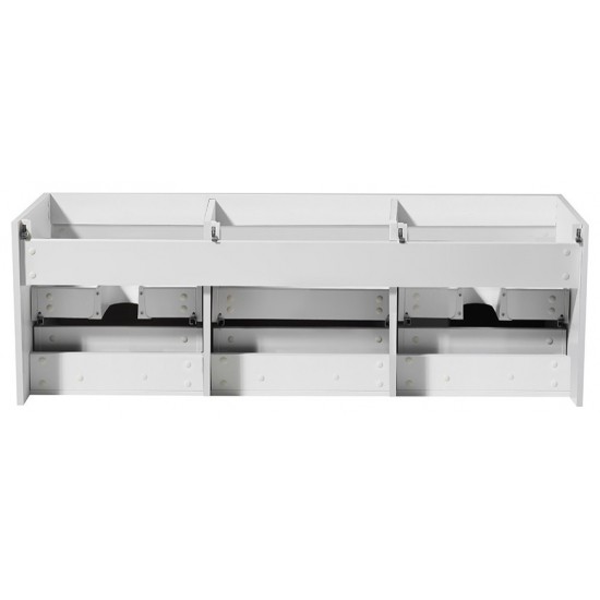 Fresca Mezzo 60" White Wall Hung Single Sink Modern Bathroom Cabinet