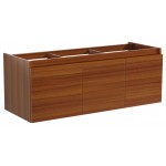 Fresca Mezzo 60" Teak Wall Hung Single Sink Modern Bathroom Cabinet