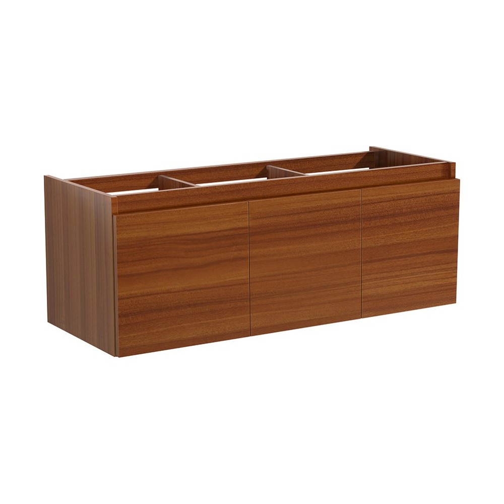 Fresca Mezzo 60" Teak Wall Hung Single Sink Modern Bathroom Cabinet