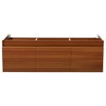 Fresca Mezzo 60" Teak Wall Hung Single Sink Modern Bathroom Cabinet