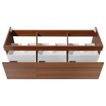 Fresca Mezzo 60" Teak Wall Hung Single Sink Modern Bathroom Cabinet