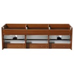 Fresca Mezzo 60" Teak Wall Hung Single Sink Modern Bathroom Cabinet