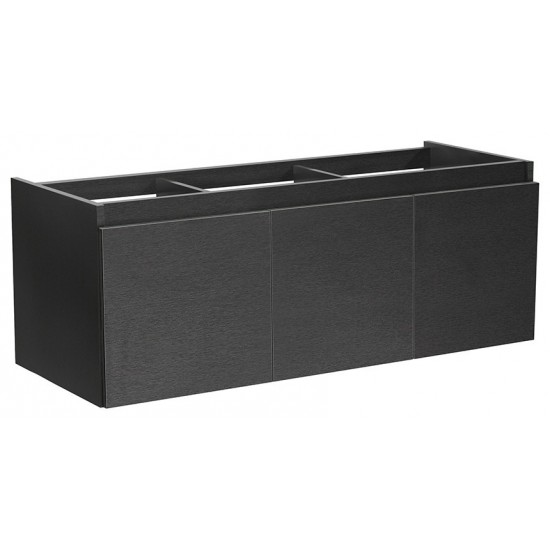 Fresca Mezzo 60" Black Wall Hung Single Sink Modern Bathroom Cabinet