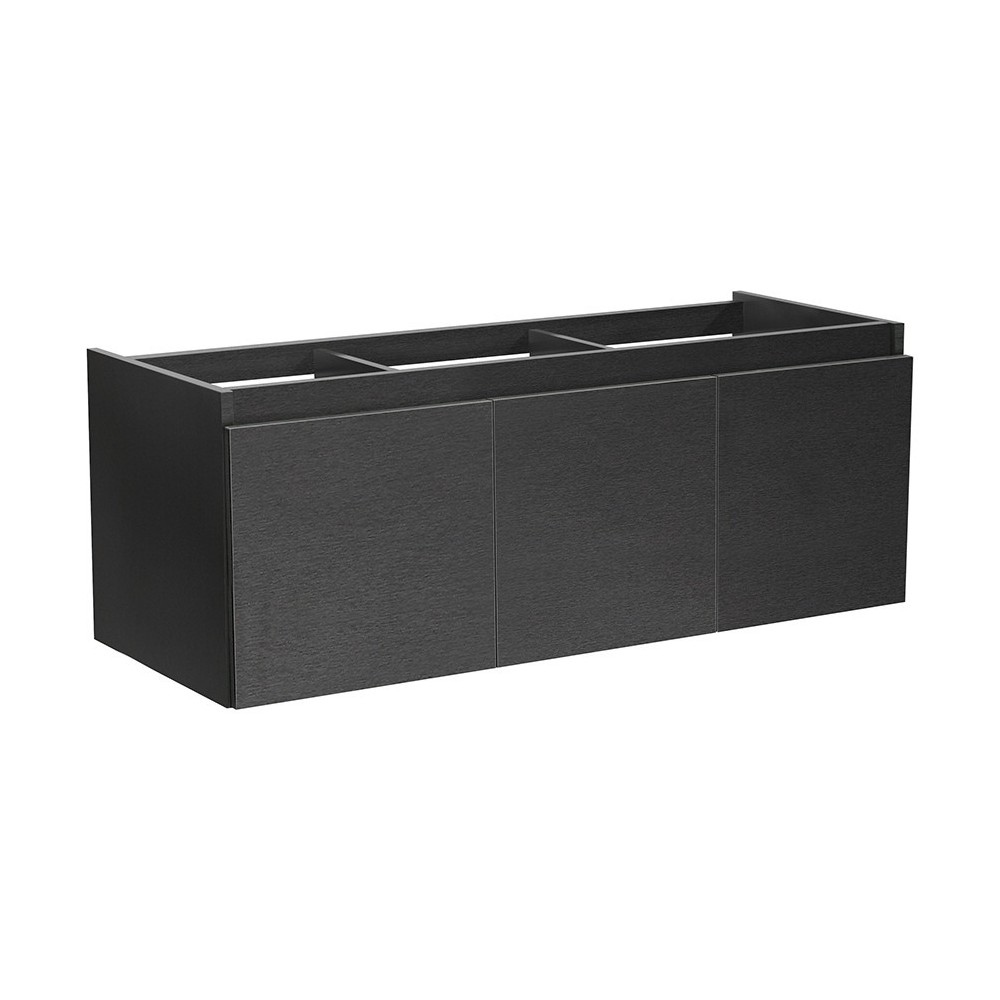 Fresca Mezzo 60" Black Wall Hung Single Sink Modern Bathroom Cabinet