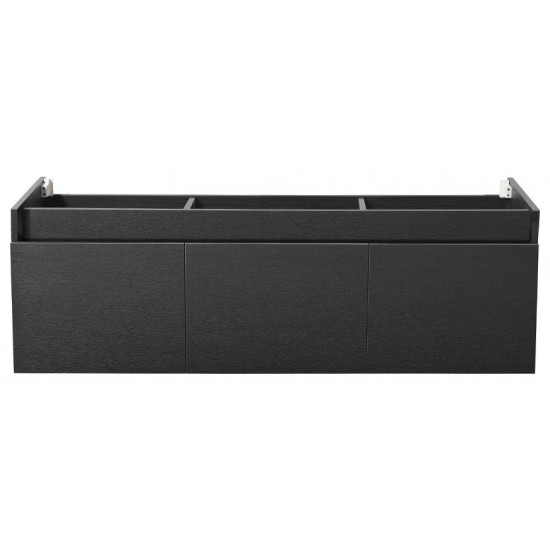 Fresca Mezzo 60" Black Wall Hung Single Sink Modern Bathroom Cabinet