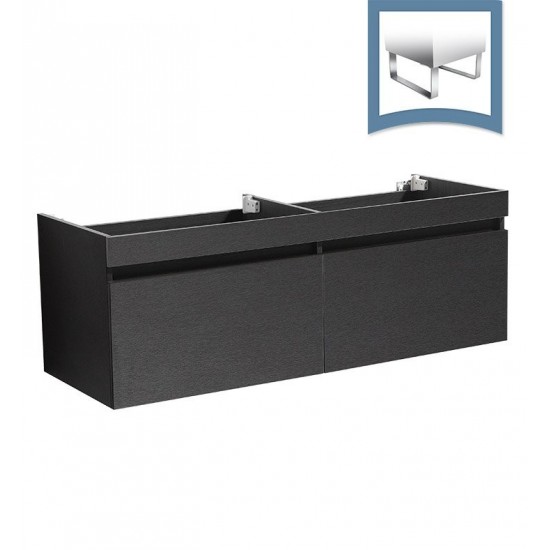 Fresca Largo 57" Black Modern Bathroom Cabinet