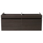 Fresca Mezzo 48" Gray Oak Wall Hung Double Sink Modern Bathroom Cabinet