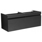 Fresca Mezzo 48" Black Wall Hung Double Sink Modern Bathroom Cabinet