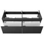 Fresca Mezzo 48" Black Wall Hung Double Sink Modern Bathroom Cabinet