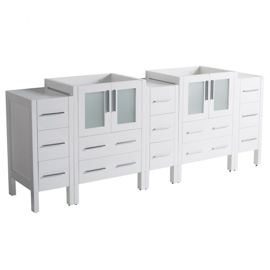 Fresca Torino 72" White Modern Bathroom Cabinets, FCB62-72WH