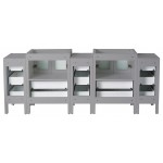 Fresca Torino 72" Gray Modern Bathroom Cabinets, FCB62-72GR