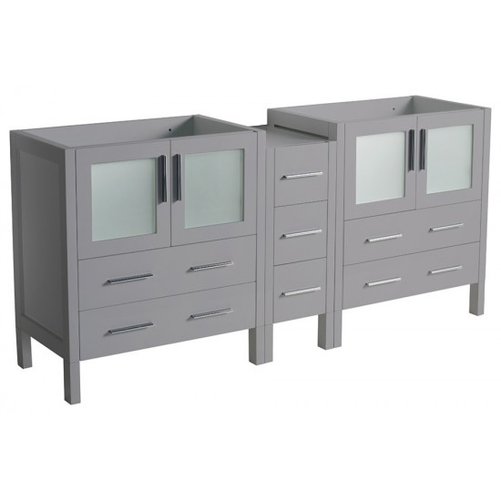 Fresca Torino 72" Gray Modern Bathroom Cabinets, FCB62-301230GR