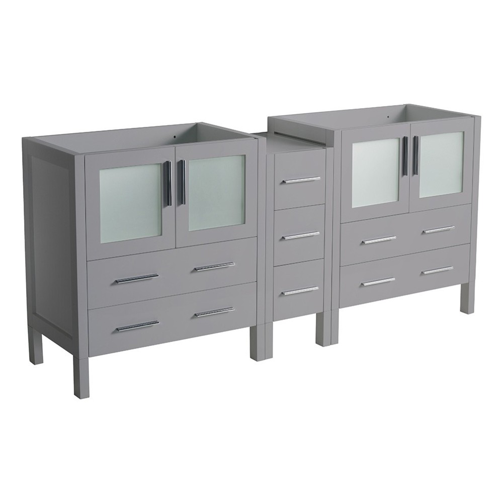 Fresca Torino 72" Gray Modern Bathroom Cabinets, FCB62-301230GR