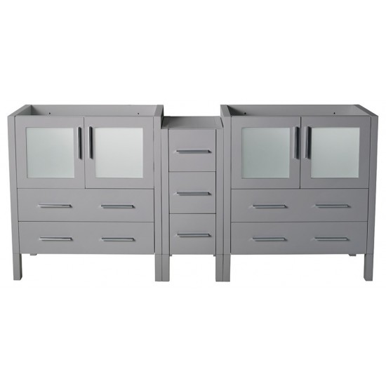 Fresca Torino 72" Gray Modern Bathroom Cabinets, FCB62-301230GR