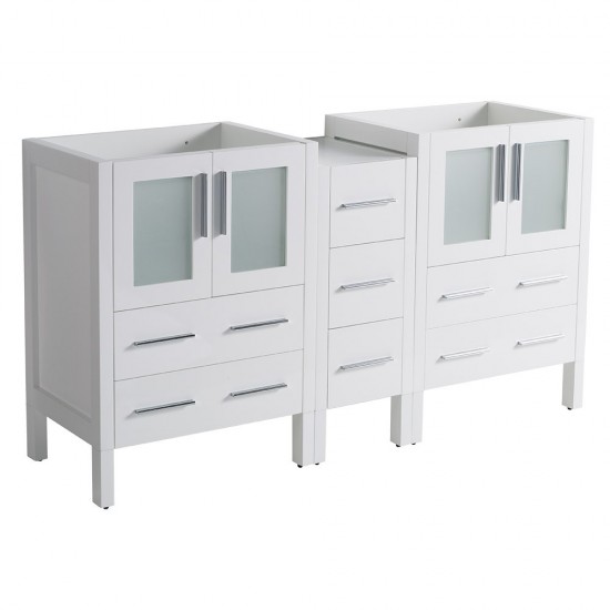 Fresca Torino 60" White Modern Bathroom Cabinets, FCB62-241224WH