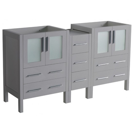 Fresca Torino 60" Gray Modern Bathroom Cabinets, FCB62-241224GR