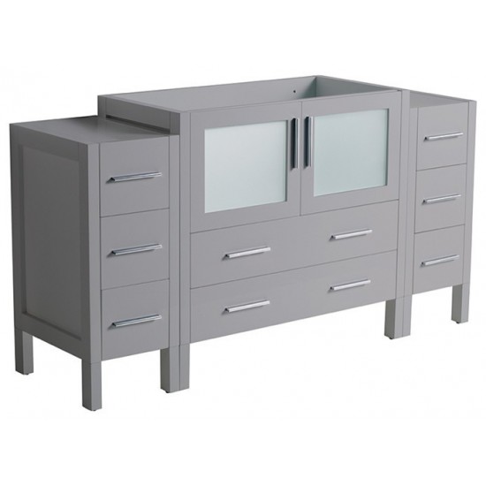 Fresca Torino 60" Gray Modern Bathroom Cabinets, FCB62-123612GR