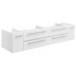 Fresca Lucera 72" White Wall Hung Double Vessel Sink Modern Bathroom Cabinet