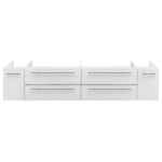 Fresca Lucera 72" White Wall Hung Double Vessel Sink Modern Bathroom Cabinet