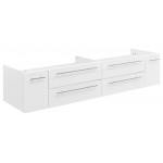 Fresca Lucera 72" White Wall Hung Double Undermount Sink Modern Bathroom Cabinet