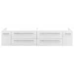 Fresca Lucera 72" White Wall Hung Double Undermount Sink Modern Bathroom Cabinet