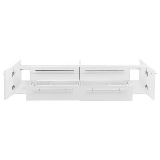 Fresca Lucera 72" White Wall Hung Double Undermount Sink Modern Bathroom Cabinet