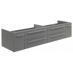 Fresca Lucera 72" Gray Wall Hung Double Undermount Sink Modern Bathroom Cabinet