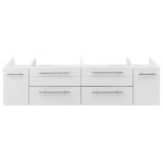 Fresca Lucera 60" White Wall Hung Double Vessel Sink Modern Bathroom Cabinet