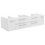 Fresca Lucera 60" White Wall Hung Single Vessel Sink Modern Bathroom Cabinet