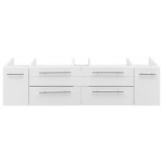 Fresca Lucera 60" White Wall Hung Single Vessel Sink Modern Bathroom Cabinet