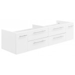 Fresca Lucera 60" White Wall Hung Double Undermount Sink Modern Bathroom Cabinet