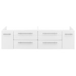 Fresca Lucera 60" White Wall Hung Double Undermount Sink Modern Bathroom Cabinet