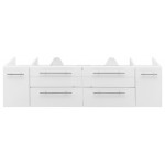 Fresca Lucera 60" White Wall Hung Single Undermount Sink Modern Bathroom Cabinet