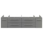 Fresca Lucera 60" Gray Wall Hung Double Vessel Sink Modern Bathroom Cabinet