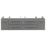 Fresca Lucera 60" Gray Wall Hung Single Vessel Sink Modern Bathroom Cabinet