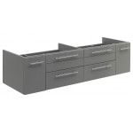 Fresca Lucera 60" Gray Wall Hung Double Undermount Sink Modern Bathroom Cabinet