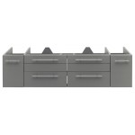 Fresca Lucera 60" Gray Wall Hung Single Undermount Sink Modern Bathroom Cabinet