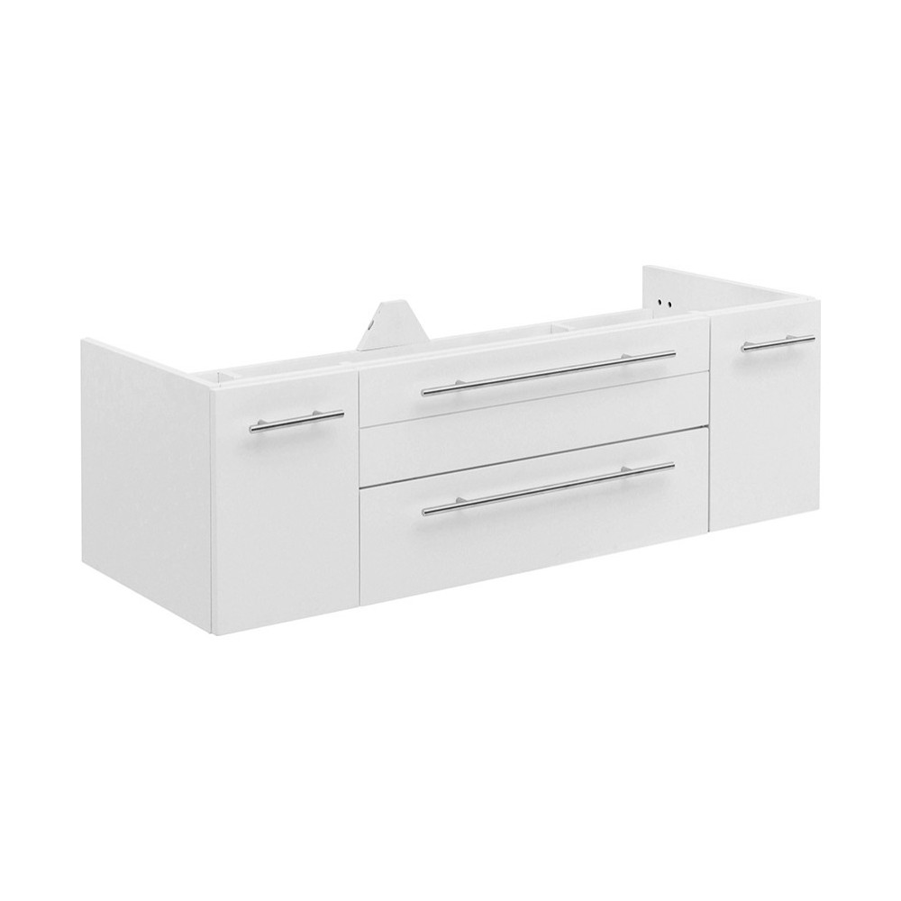 Fresca Lucera 48" White Wall Hung Double Undermount Sink Modern Bathroom Cabinet Fresca Lucera 48" White Wall Hung Double Undermount Sink Modern Bathroom Cabinet
