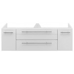 Fresca Lucera 48" White Wall Hung Double Undermount Sink Modern Bathroom Cabinet