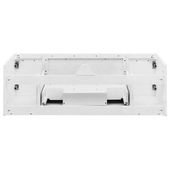 Fresca Lucera 48" White Wall Hung Double Undermount Sink Modern Bathroom Cabinet