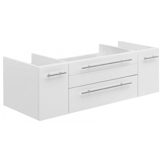 Fresca Lucera 48" White Wall Hung Undermount Sink Modern Bathroom Cabinet