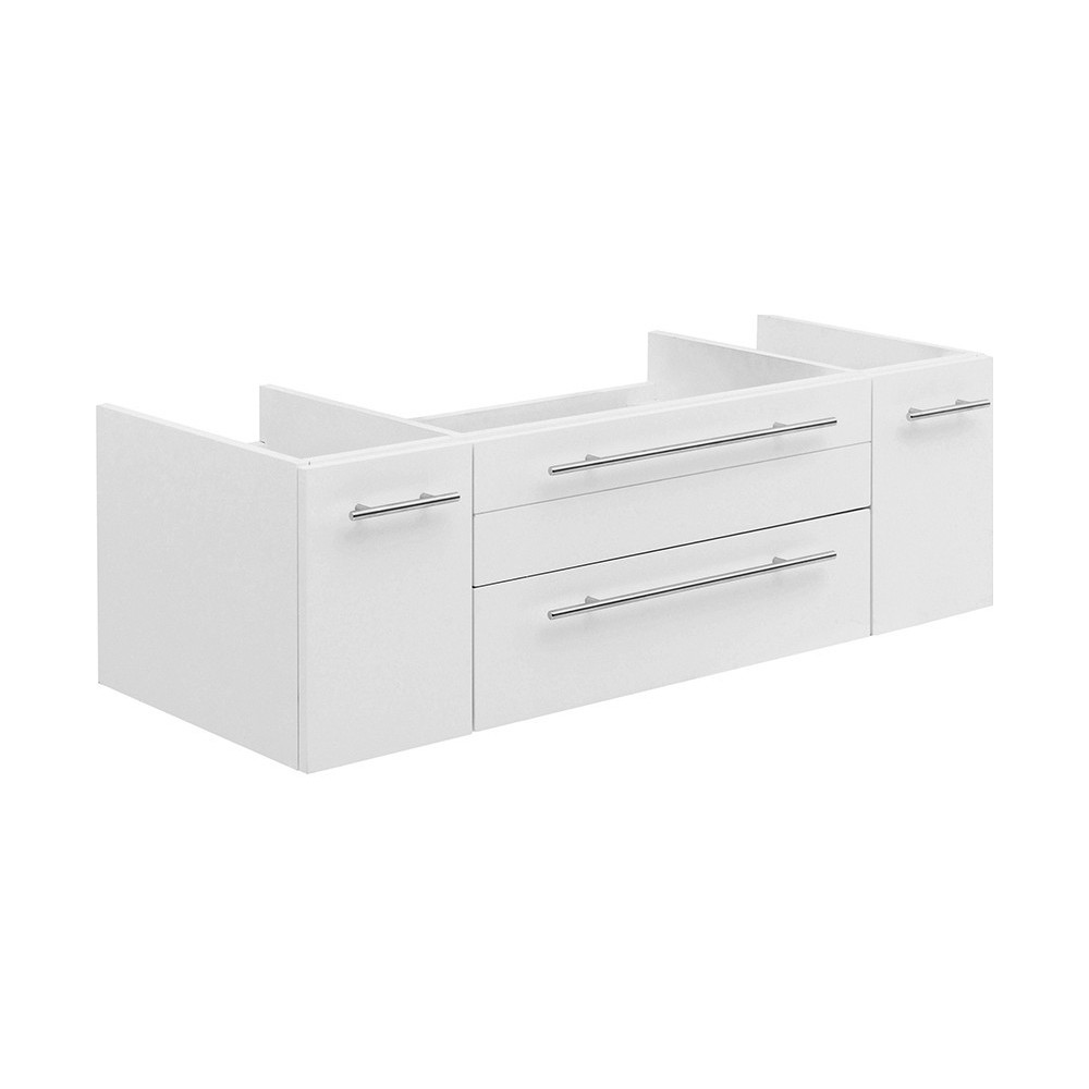 Fresca Lucera 48" White Wall Hung Undermount Sink Modern Bathroom Cabinet