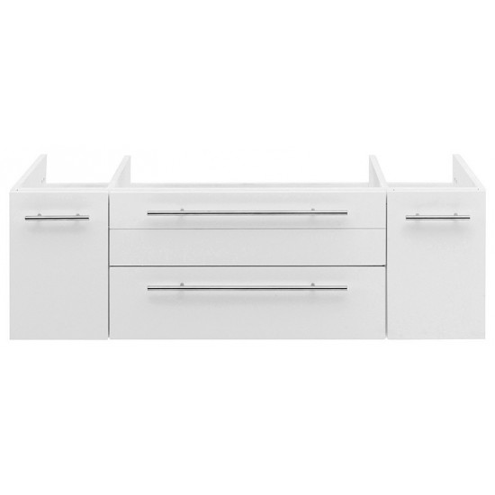 Fresca Lucera 48" White Wall Hung Undermount Sink Modern Bathroom Cabinet